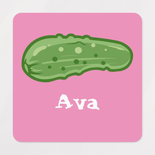 Dill with it Design - Small Square Clothing Label (Design 2)