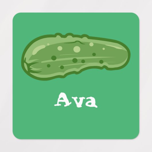 Dill with it Design - Small Square Clothing Label (Design 2)