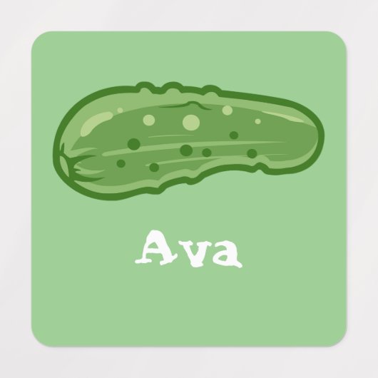 Dill with it Design - Small Square Clothing Label (Design 1)