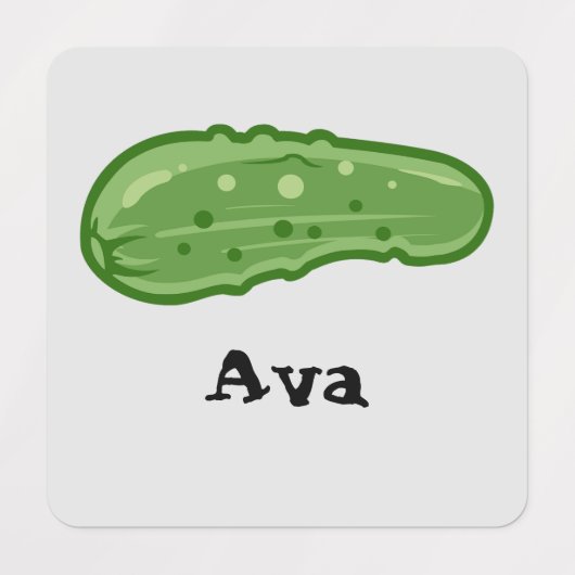 Dill with it Design - Small Square Clothing Label (Design 2)