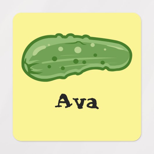 Dill with it Design - Small Square Clothing Label (Design 1)