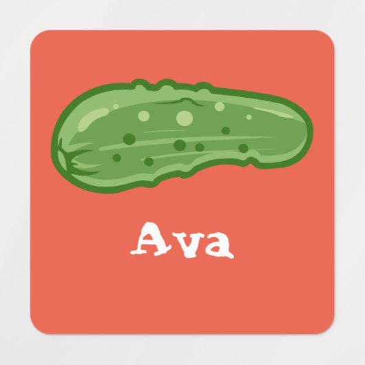 Dill with it Design - Small Square Clothing Label (Design 2)