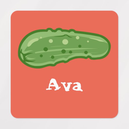 Dill with it Design - Small Square Clothing Label (Design 1)