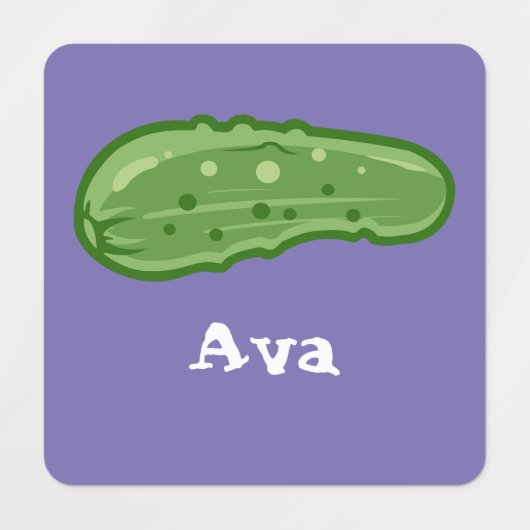 Dill with it Design - Small Square Clothing Label (Design 2)