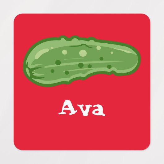 Dill with it Design - Small Square Clothing Label (Design 2)