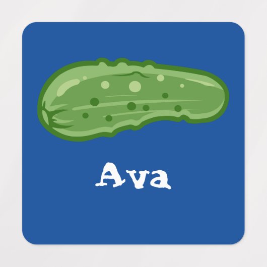 Dill with it Design - Small Square Clothing Label (Design 2)