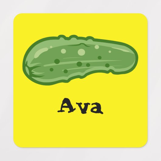 Dill with it Design - Small Square Clothing Label (Design 1)