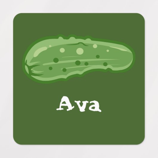 Dill with it Design - Small Square Clothing Label (Design 1)