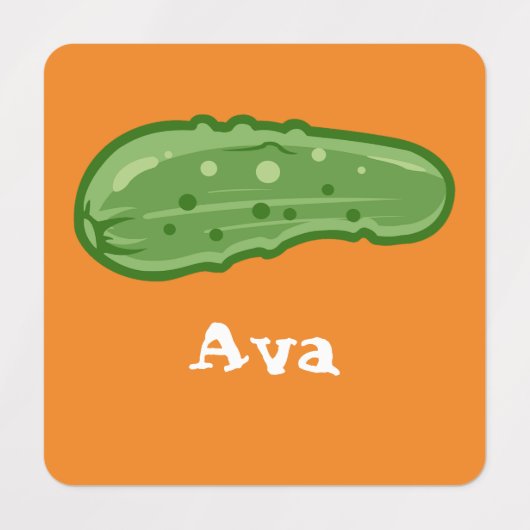 Dill with it Design - Small Square Clothing Label (Design 2)