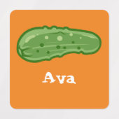 Dill with it Design - Small Square Clothing Label (Design 1)