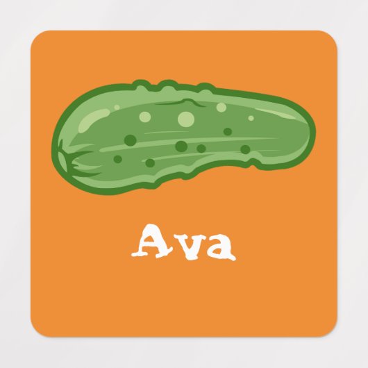 Dill with it Design - Small Square Clothing Label (Design 1)