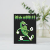 Dill with it Pickle Pun Feestdagenkaart (Staand voorkant)
