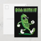 Dill with it Pickle Pun Feestdagenkaart (Voorkant / Achterkant)
