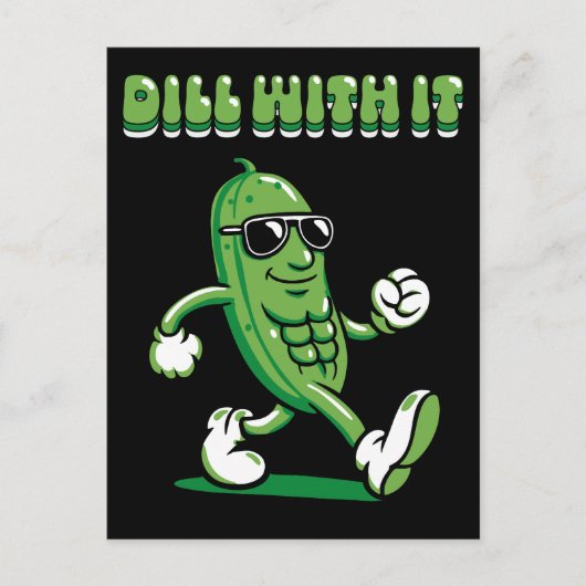 Dill with it Pickle Pun Feestdagenkaart (Voorkant)