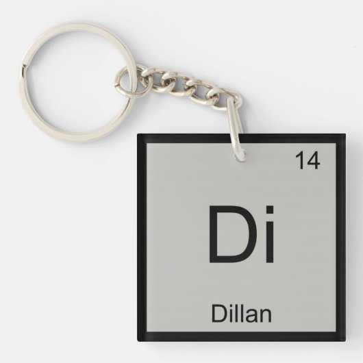 Dillan Name Chemistry Element Periodic Table Sleutelhanger (voorkant)