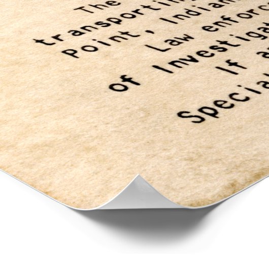 DILLINGER FINGERPRINT CLASSIFICATION CARD 1934 POSTER (Hoek)