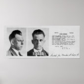 DILLINGER WANTED DOCUMENT 1933 POSTER (Voorkant)