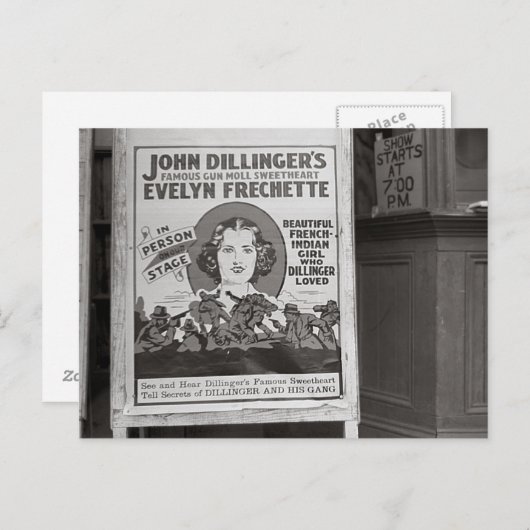 Dillinger's Pistool Moll SweeLieverd, 1938 Briefkaart (Voorkant / Achterkant)