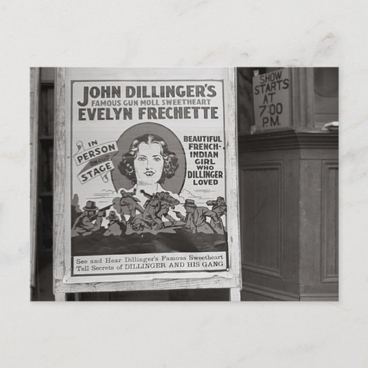 Dillinger's Pistool Moll SweeLieverd, 1938 Briefkaart (Voorkant)