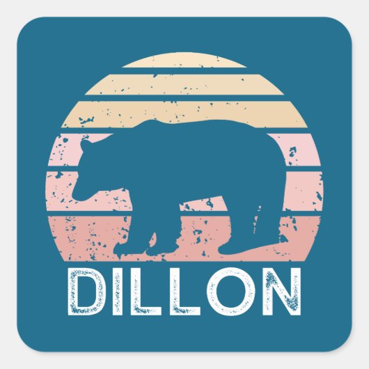 Dillon Colorado Retro Beer Vierkante Sticker (Voorkant)