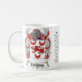 Dillon, de oorsprong, de betekenis en de crest koffiemok (Links)