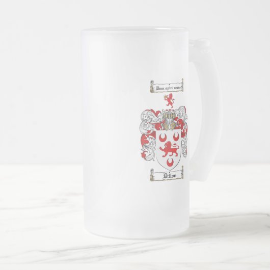 DILLON FAMILY CREST - DILLON COAT VAN WAPENS MATGLAS BIERPUL (Voorkant rechts)