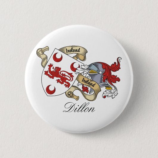 Dillon Family Crest Ronde Button 5,7 Cm (Voorkant)