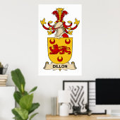 Dillon Family Crests Poster (Thuiskantoor)