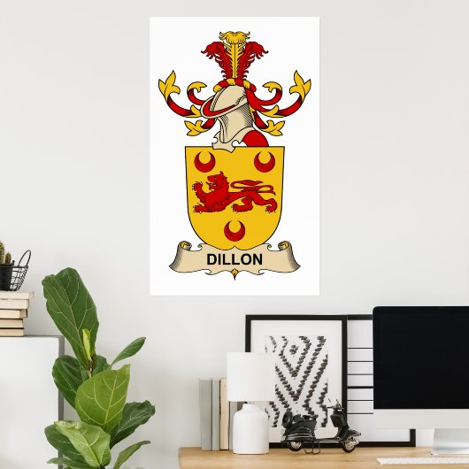 Dillon Family Crests Poster (Thuiskantoor)
