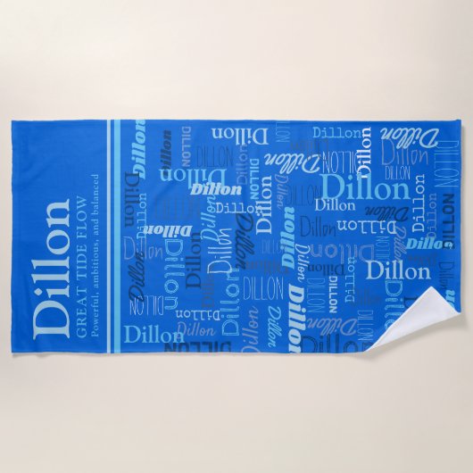 Dillon gepersonaliseerde naam die schaduwen van bl strandlaken (Voorkant)