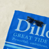 Dillon gepersonaliseerde naam die schaduwen van bl strandlaken (In situ)