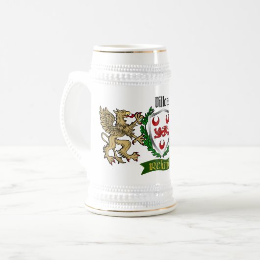 Dillon Irish Shield Gepersonaliseerde Bier Stein Bierpul (Voorkant links)