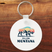 Dillon Montana Vintage Hiking Bison Nature  Sleutelhanger (Voorkant)