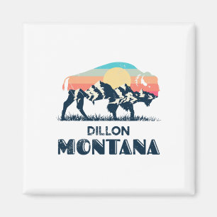 Dillon Montana Vintage Wandelende Bizon Natuur Magneet