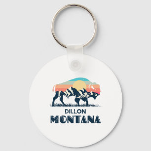 Dillon Montana Vintage Wandelende Bizon Natuur Sleutelhanger