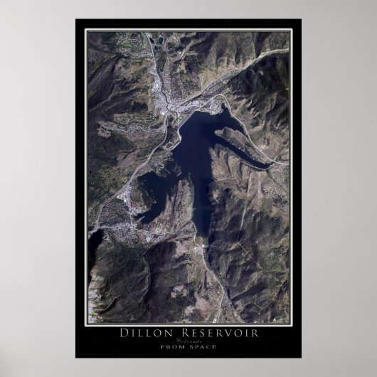 Dillon Reservoir Colorado Satellite Poster Map (Voorkant)