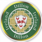 Dillon Shield & Celtic Cross gepersonaliseerd Sticker (Voorkant)