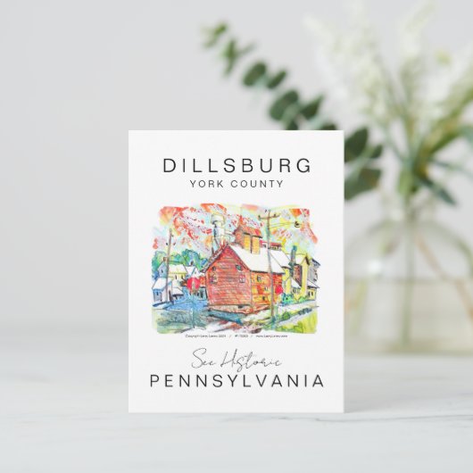 DILLSBURG PENNSYLVANIA SCHILDERACHTIG REISPOSTER BRIEFKAART (Staand voorkant)