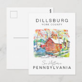 DILLSBURG PENNSYLVANIA SCHILDERACHTIG REISPOSTER BRIEFKAART (Voorkant / Achterkant)