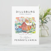 DILLSBURG PENNSYLVANIA TRAVEL POSTER BEDANKT (Staand voorkant)