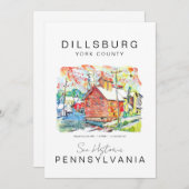 DILLSBURG PENNSYLVANIA TRAVEL POSTER BEDANKT (Voorkant / Achterkant)
