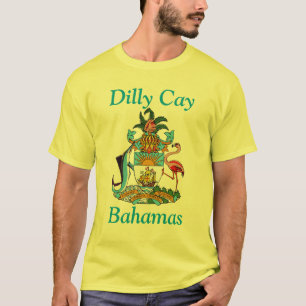 Dilly Cay, Bahama's met wapenschild T-shirt