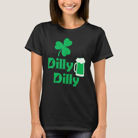 Dilly Clover Leaf Lucky Irish St Patrick's Day Bee T-shirt (Voorkant)