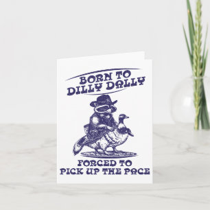 Dilly Dally Goose Raccoon Schattige Funny Anima Kaart