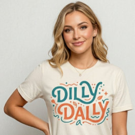Dilly Dally Grafische T-shirt | Retro Preppy T-shi