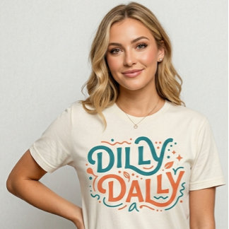 Dilly Dally Grafische T-shirt | Retro Preppy T-shi