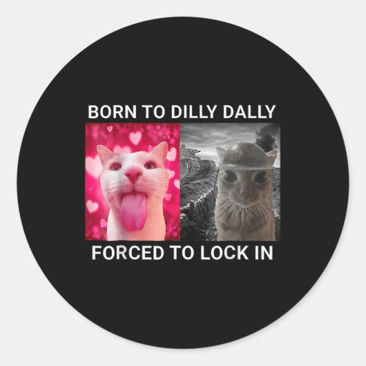 Dilly Dally is geboren om grappige meme C op te sl Ronde Sticker (Voorkant)