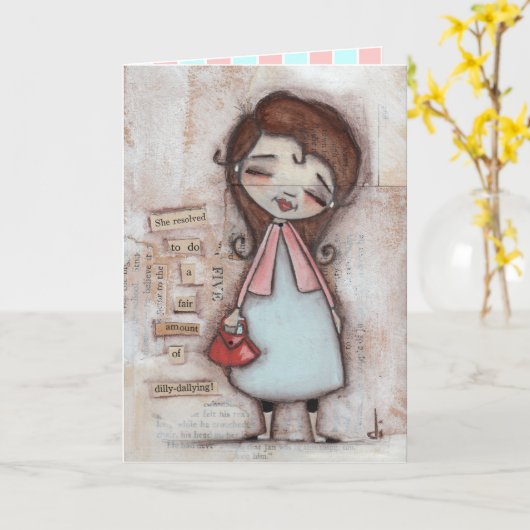 Dilly Dally - Moederdag Kaart (Gele Bloem)