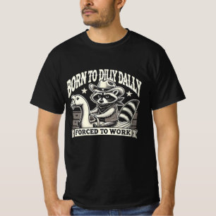 Dilly Dally Raccoon T-Shirt - Grappige cowboy