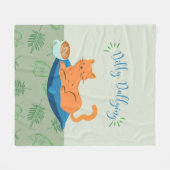 Dilly Dallying Oranje kat Fleece Deken (Voorkant (Horizontaal))
